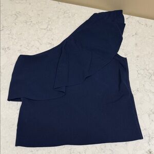 Milly Navy Blue One-Shoulder‎ Skirt